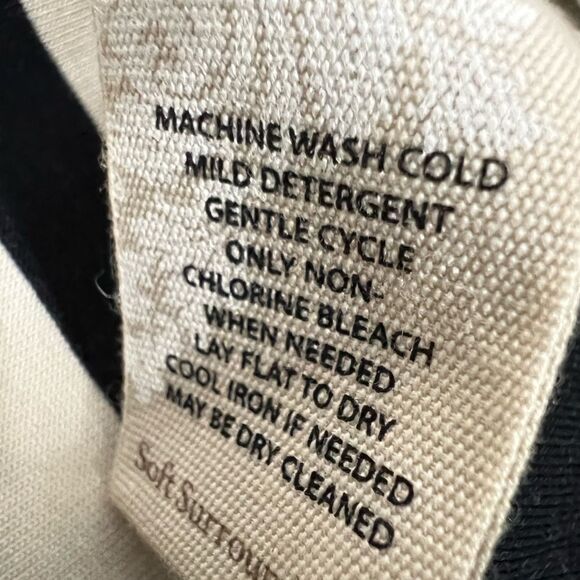 Soft Surroundings maxi dress PL beige/gray striped short sleeve casual office - Picture 6 of 6